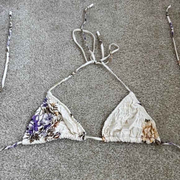 Triangl Swimwear Floral Bikini Set - Cream and Purple - Picture 2 of 4